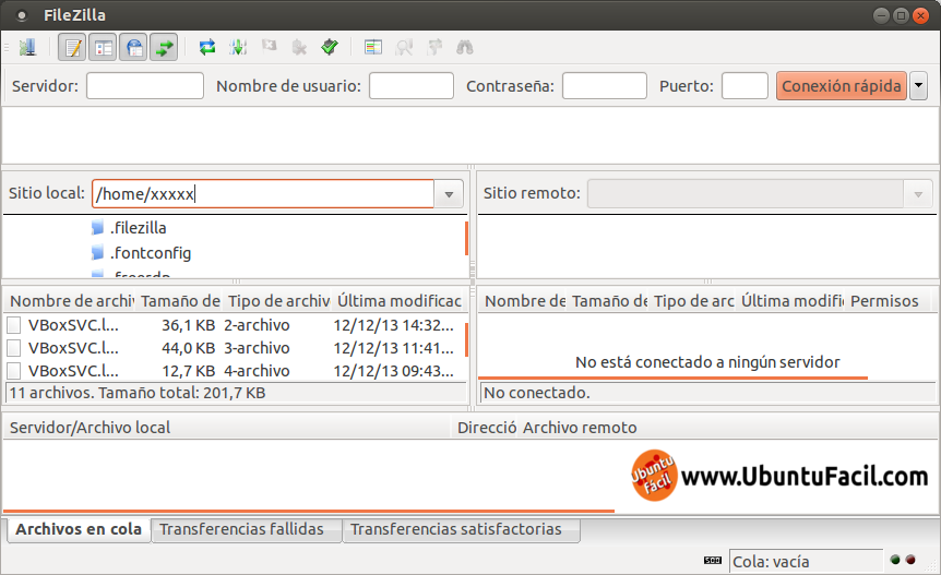 Accediendo a un servidor ssh con filezilla, mediante SFTP