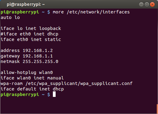 Raspberry Pi con IP Fija