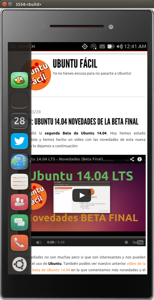 Ubuntu Touch en el Emulador de Ubuntu 14.04